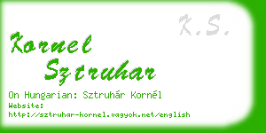 kornel sztruhar business card