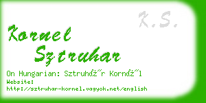 kornel sztruhar business card